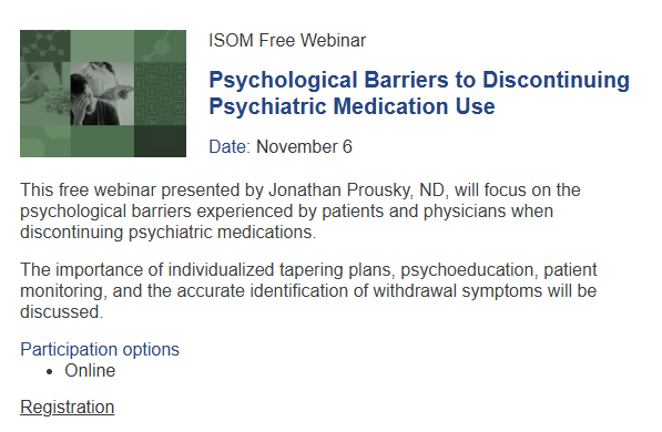 Psychological Barriers to Discontinuing Psychiatric Medication Us