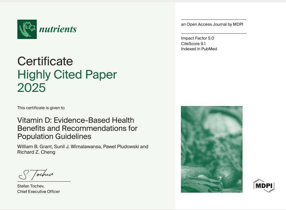 Vitamin D: Evidence-Based Health Benefits